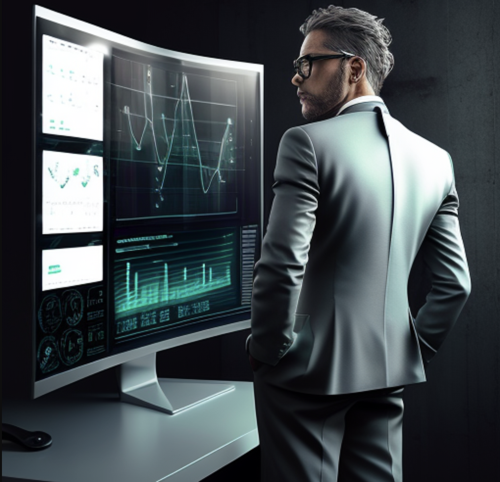 hedge fund manager staring at a screen